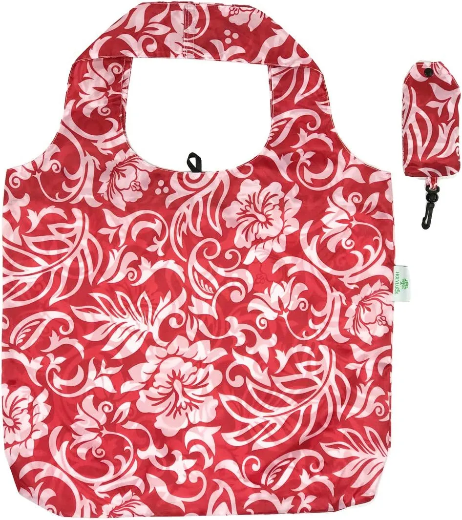HOLYLUCK Reusable Grocery Bags,Heavy Duty Foldable Shopping Tote Bag (Standard, 3 Peony)