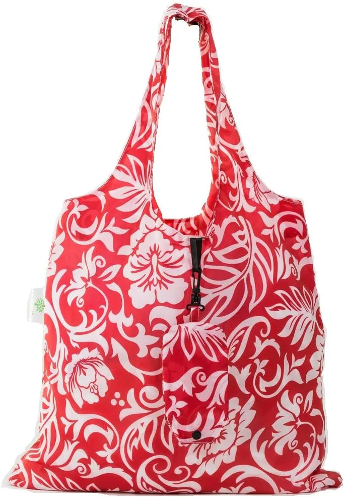 HOLYLUCK Reusable Grocery Bags,Heavy Duty Foldable Shopping Tote Bag (Standard, 3 Peony)