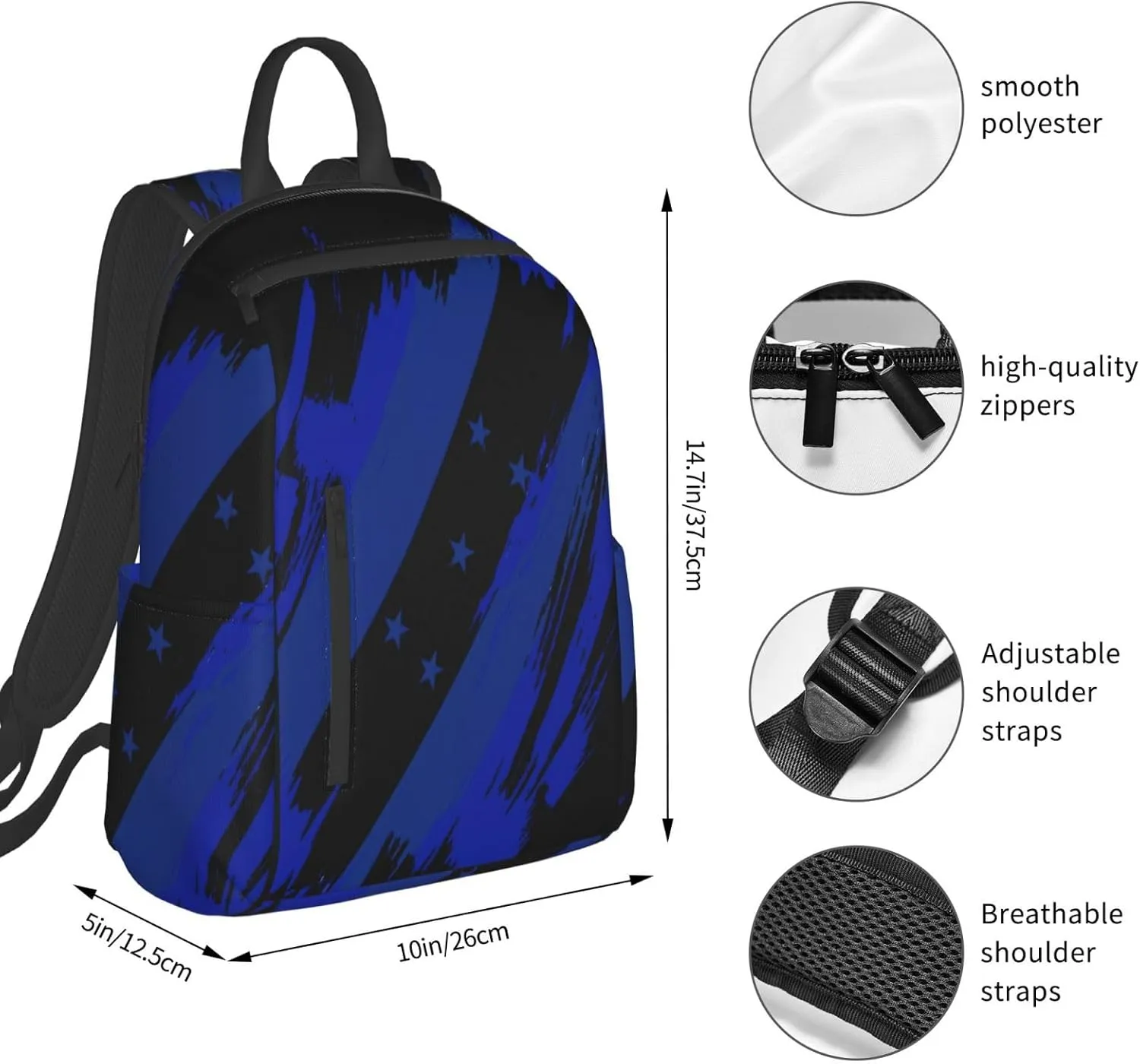 Honduran Flag Casual Backpacks Large Capacity Laptop Backpack Sports Fitness Rucksack Travel Carry-On Daypack Work Bag for Outdoor Camping