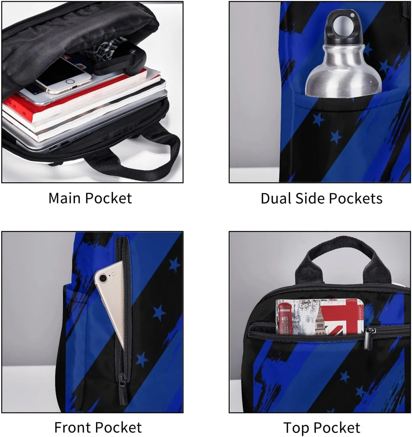 Honduran Flag Casual Backpacks Large Capacity Laptop Backpack Sports Fitness Rucksack Travel Carry-On Daypack Work Bag for Outdoor Camping