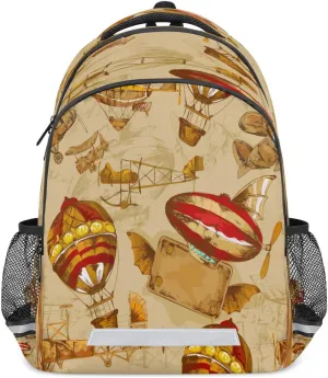 Hot Air Balloon Laptop Backpack Lightweight College Backpack with Reflective Strip for Men Women Adult Casual Travel Hiking Gym Work Daypack
