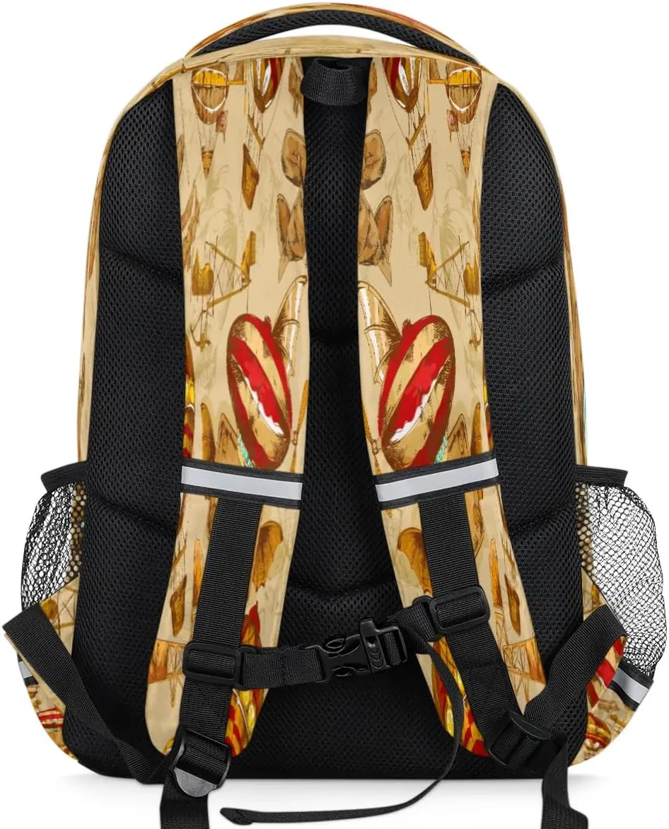Hot Air Balloon Laptop Backpack Lightweight College Backpack with Reflective Strip for Men Women Adult Casual Travel Hiking Gym Work Daypack