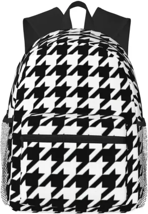 Houndstooth Lightweight Packable Backpack Travel Casual Hiking Daypack Foldable Backpack For Men Women