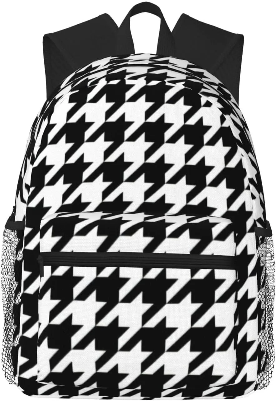 Houndstooth Lightweight Packable Backpack Travel Casual Hiking Daypack Foldable Backpack For Men Women