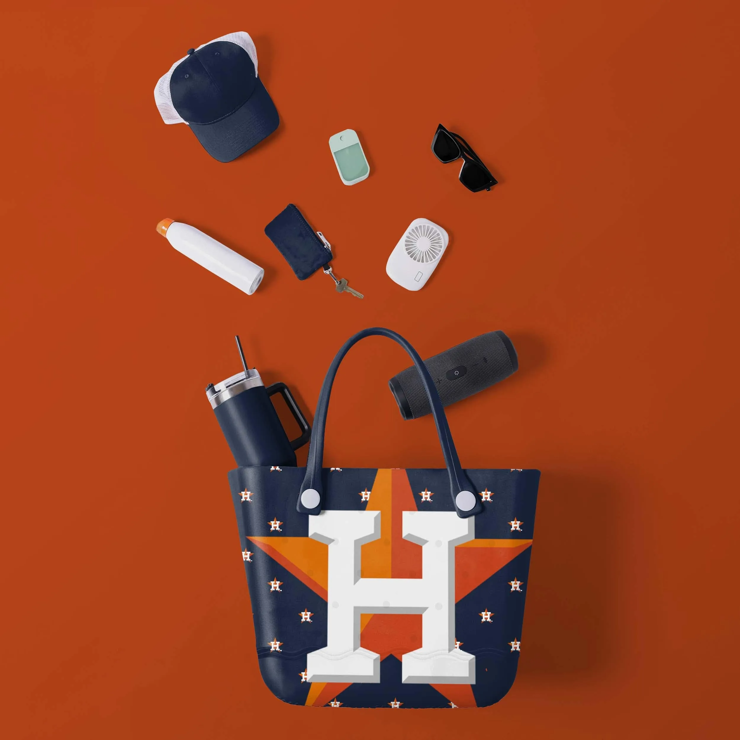 Houston Astros Big Logo Mini Print Tailgate Tote Bag