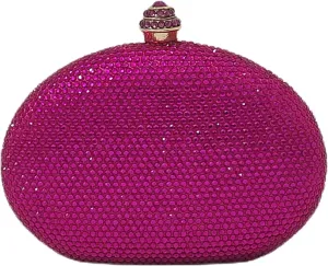 HUANG ZHUANG Egg Shape Crystal Clutch Purse Rhinestone Evening Bag for Women Party Wedding Cute Handbag