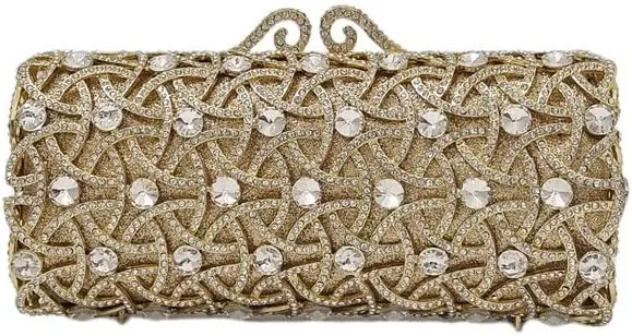 HUANG ZHUANG Elegant Crystal Handbag Women Rhinestone Evening Bag Wedding Formal Party Banquet Clutch Purses