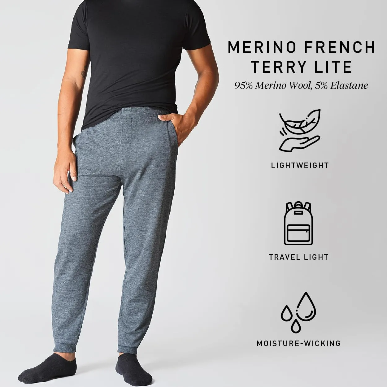 IBEX Merino Wool Nomad Joggers for Men | Lightweight & Moisture-Wicking Sweatpants Ideal for Jogging, Travel & Daily Comfort