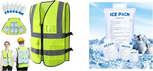 ice cooling safety vest and more reusable spare ice packs for ice vest food cooling pain compress