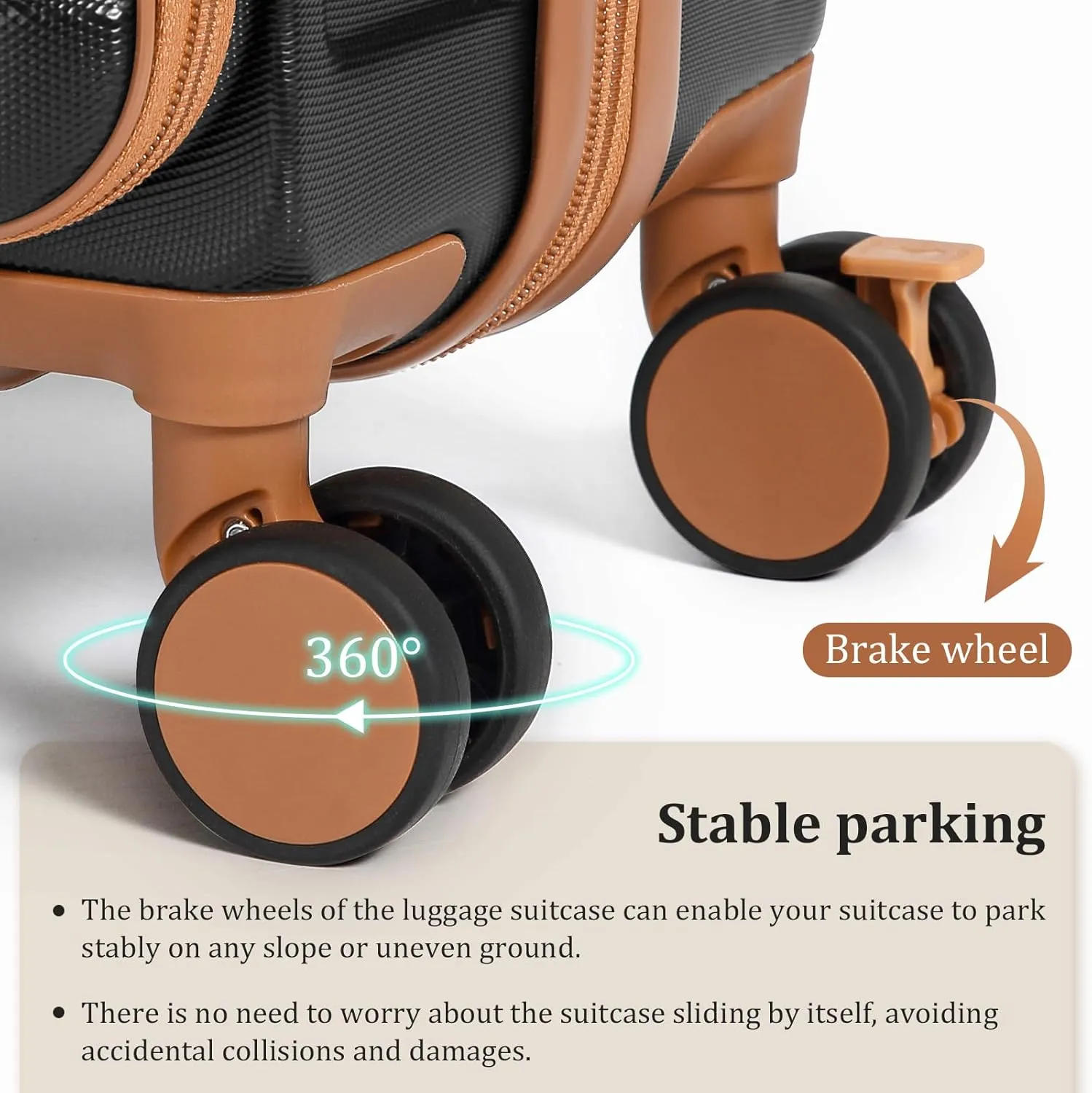 imiomo Carry on Luggage Airline Approved, Lightweight Hard Shell Carry-on Suitcase, 20 Inch Travel Luggage with Spinner Wheels and USB Port, Black Brown