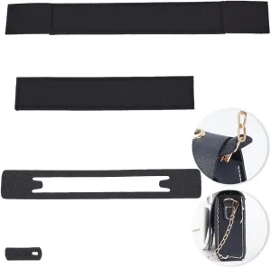 INFUNLY Black Leather WOC Bag Base Shaper - 4 Pack Rectangle Clutch Bag Bottom Pads - Felt Base Shaper Saver - Purse Chain Protective Sheet