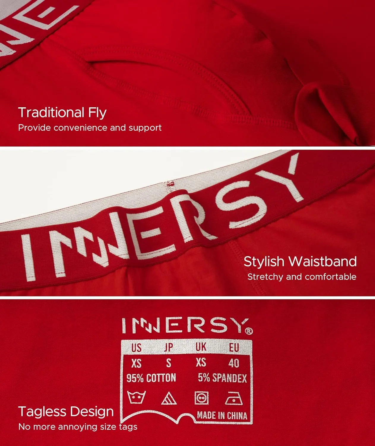 INNERSY Men's Boxer Briefs Cotton Stretchy Underwear 7 Pack for a Week