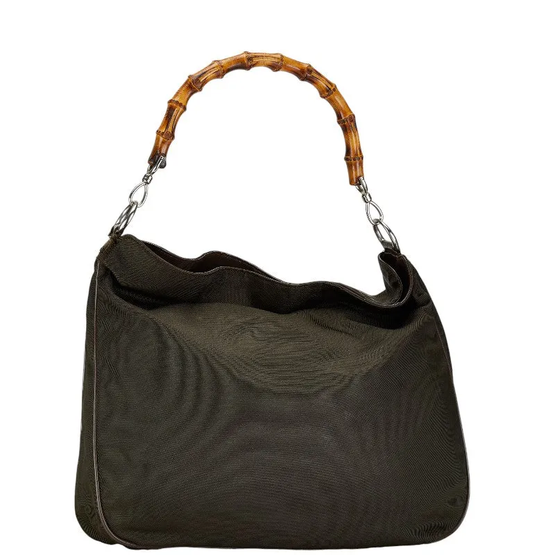 Intuitive Nylon Handbag Bamboo 2WAY Gucci Leather Chic