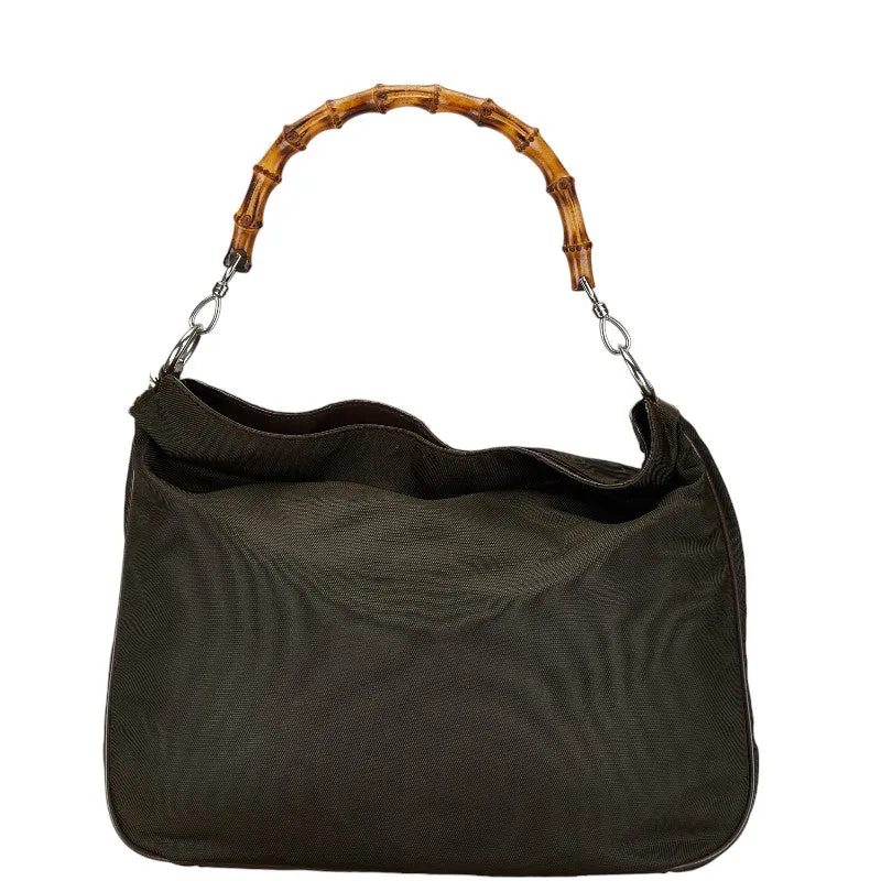 Intuitive Nylon Handbag Bamboo 2WAY Gucci Leather Chic