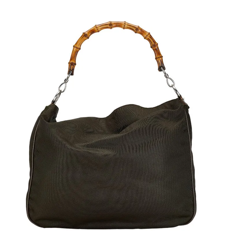Intuitive Nylon Handbag Bamboo 2WAY Gucci Leather Chic