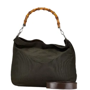 Intuitive Nylon Handbag Bamboo 2WAY Gucci Leather Chic