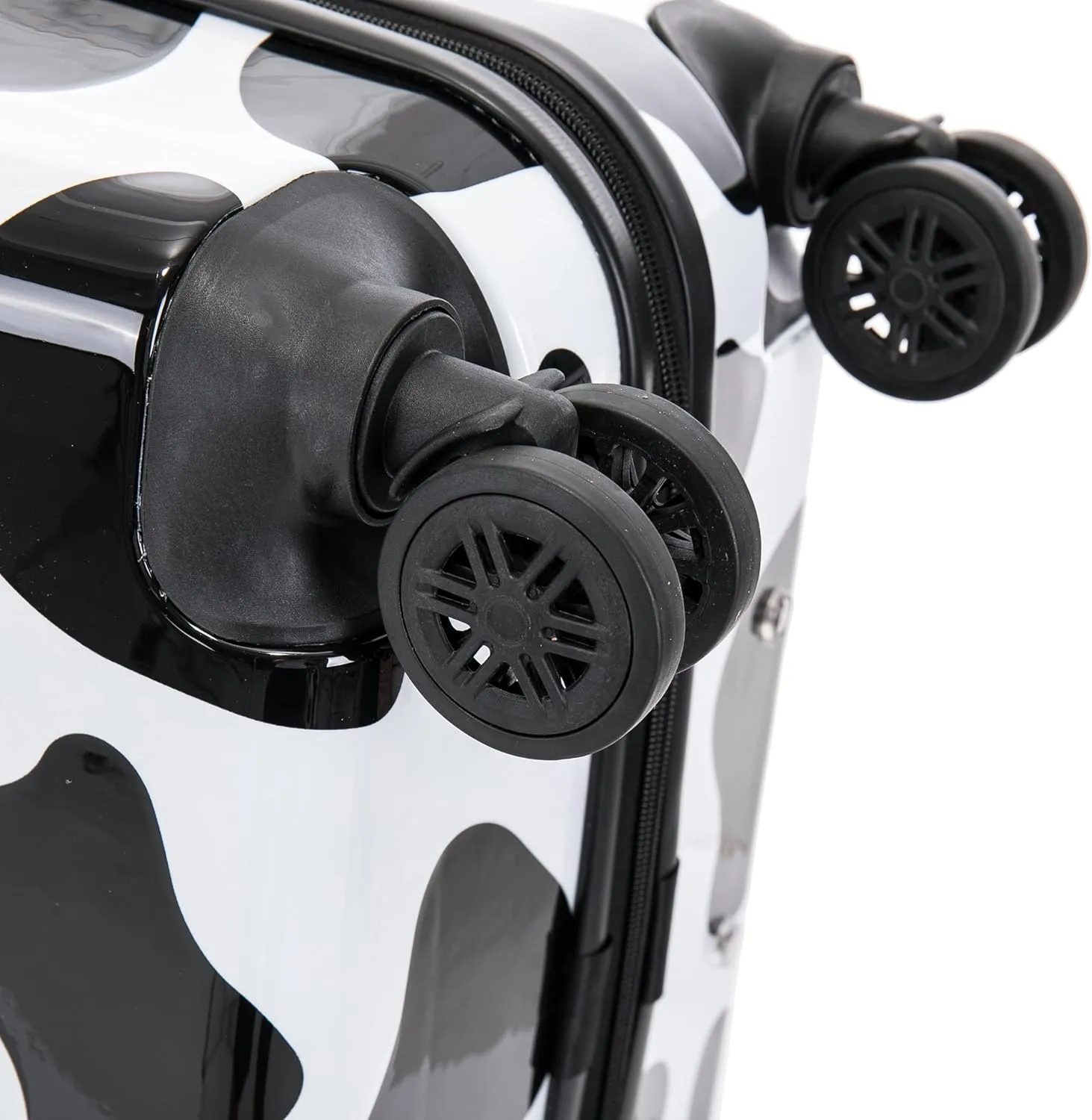InUSA Cow Print Luggage with Spinner Wheels | Durable Lightweight Hardside Suitcase | Travel Bag with Handle and Trolley | 24-Inch Medium Checked luggage