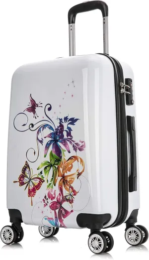 InUSA Fusion Print Luggage with Spinner Wheels | Durable Lightweight Hardside Suitcase | Travel Bag with Handle and Trolley | 20 Inch Carry-On Spinner Luggage