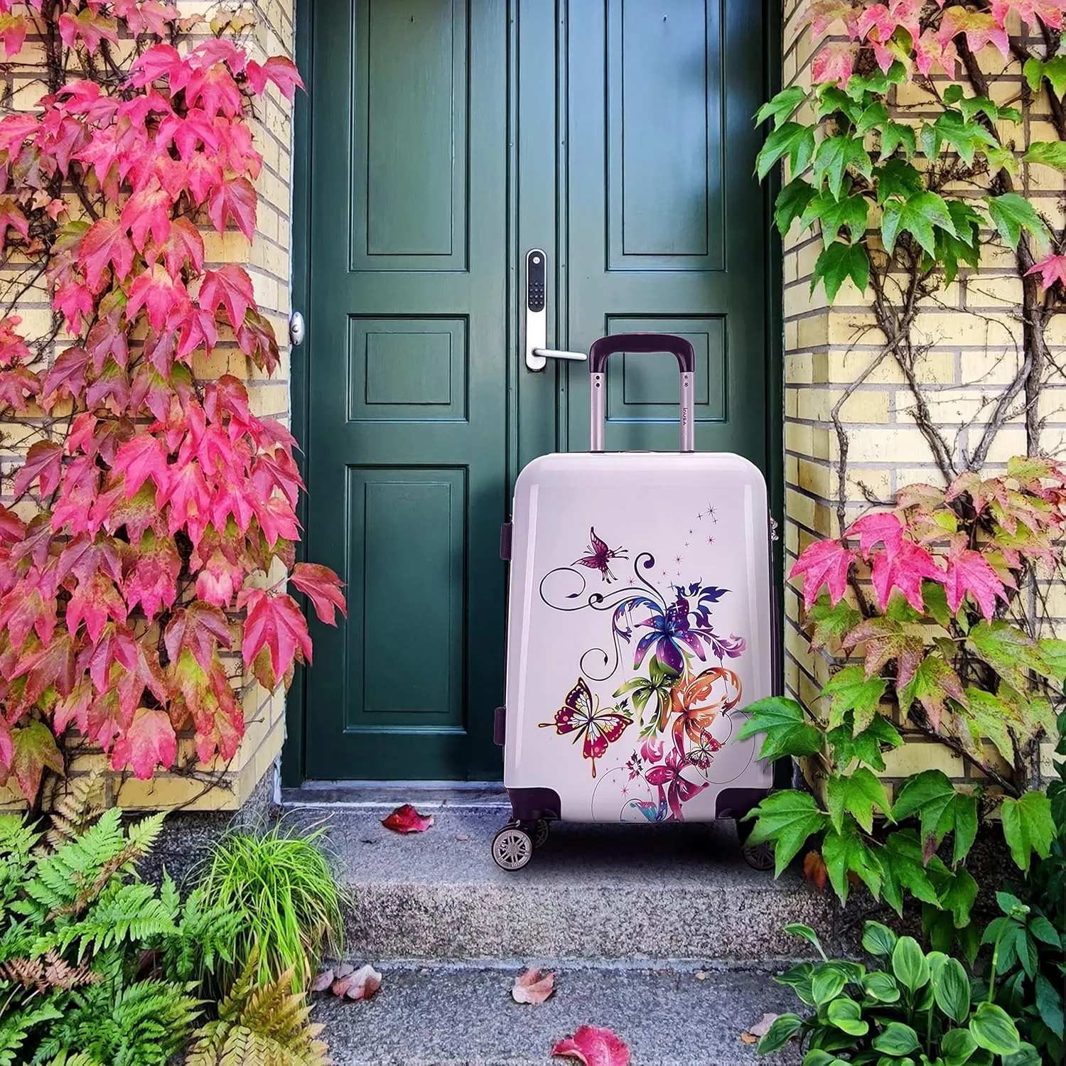 InUSA Fusion Print Luggage with Spinner Wheels | Durable Lightweight Hardside Suitcase | Travel Bag with Handle and Trolley | 20 Inch Carry-On Spinner Luggage