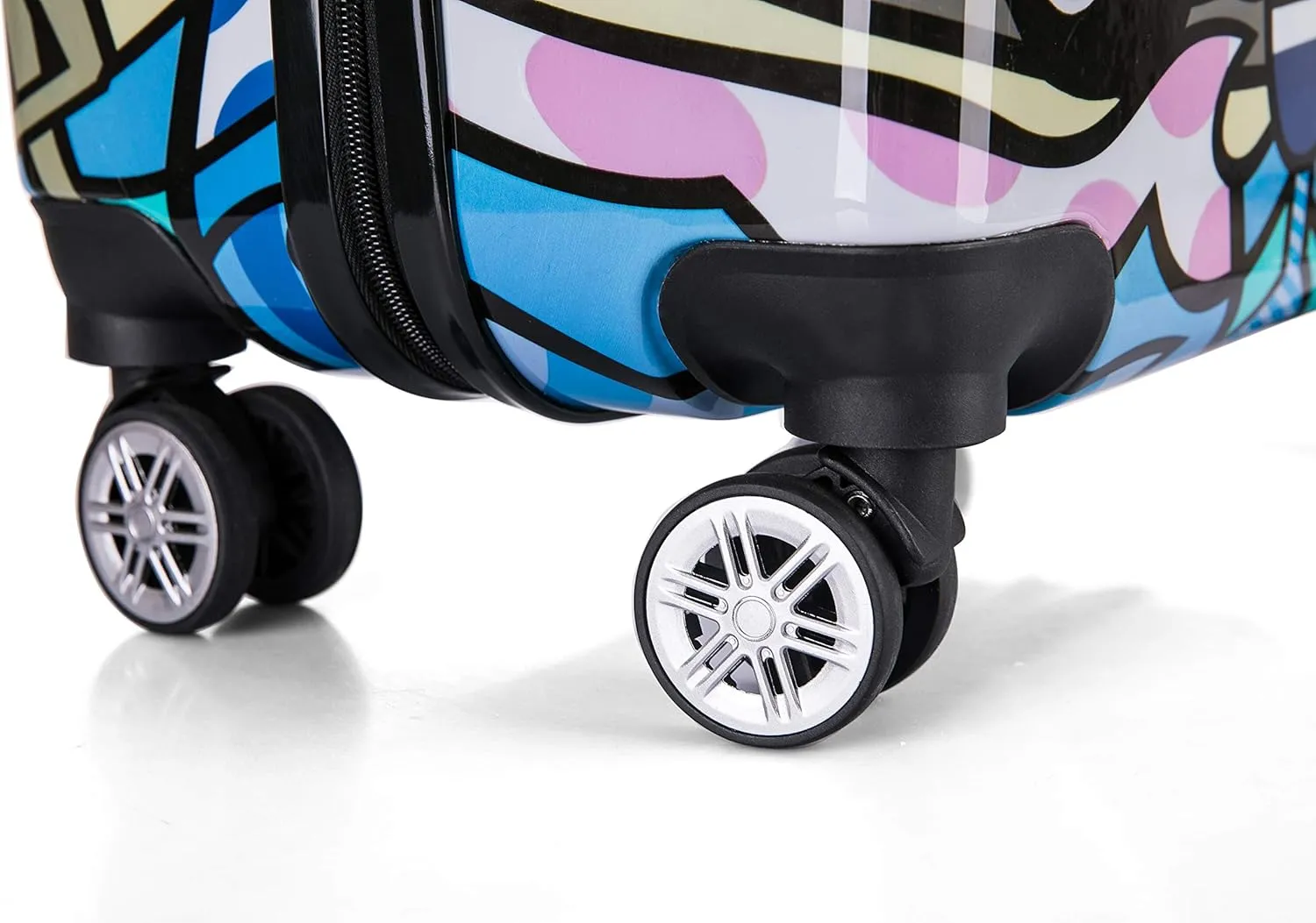 InUSA Hollywood Print Luggage with Spinner Wheels | Durable Lightweight Hardside Suitcase | Travel Bag with Handle and Trolley | 20 Inch Carry-On Spinner Luggage