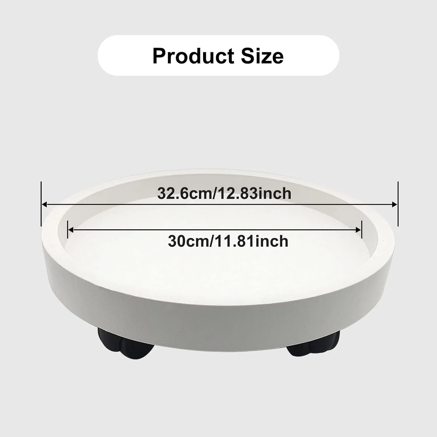 itechpanda Outdoor Roll Around Plant Caddy with Wheeled Planter Pallet, Heavy Duty Plant Tray Round Planter Trolly for Moving Large Potted Trees,Ceramic Heavy Plants (Large)