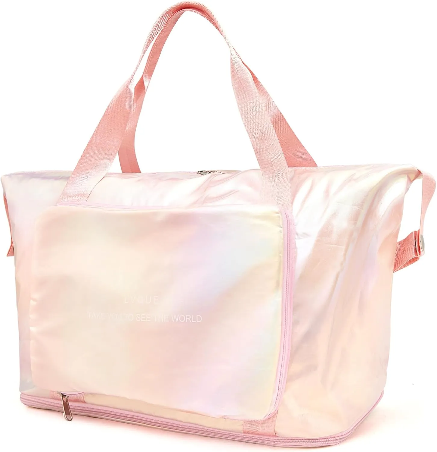 IwIeIaIrI Travel Sports Duffel Bags Gym Bag for Women Weekender Bags Carry On Duffel Bag with Shoe Compartment Weekender Overnight Bag with Wet Pocket Foldable Travel Tote Bag Pink