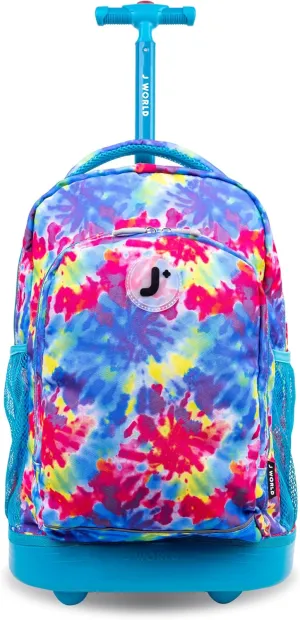 J World New York Kids' Sunny Rolling Backpack Adults, Tie Dye, One Size