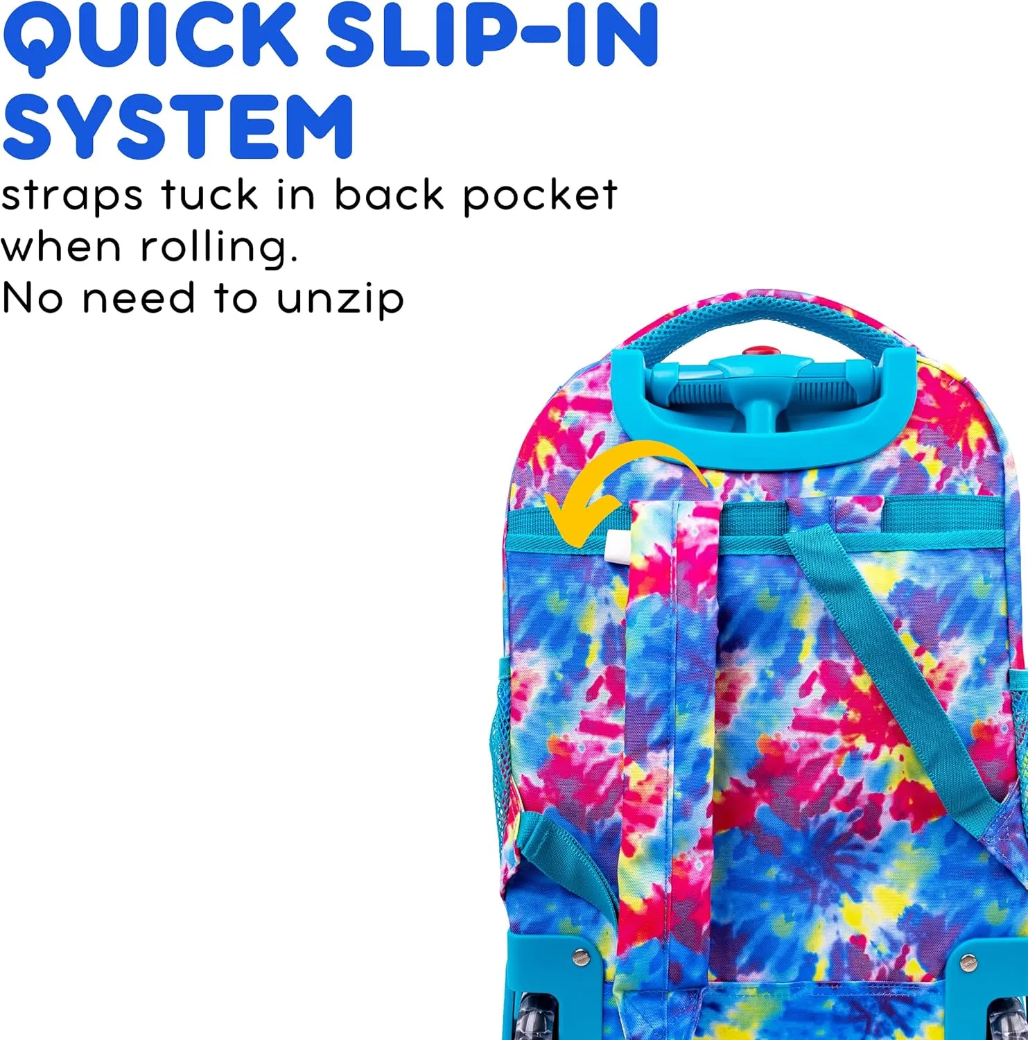 J World New York Kids' Sunny Rolling Backpack Adults, Tie Dye, One Size