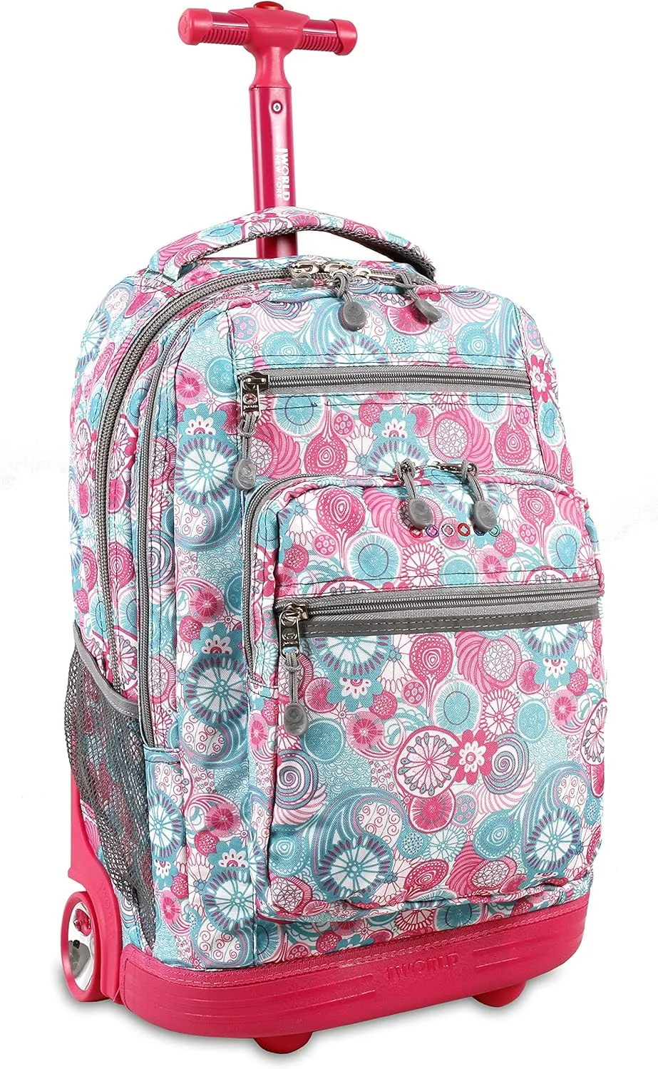 J World New York Sundance Rolling Backpack Girl Boy Roller Bookbag, Blue Raspberry, 20 Inch