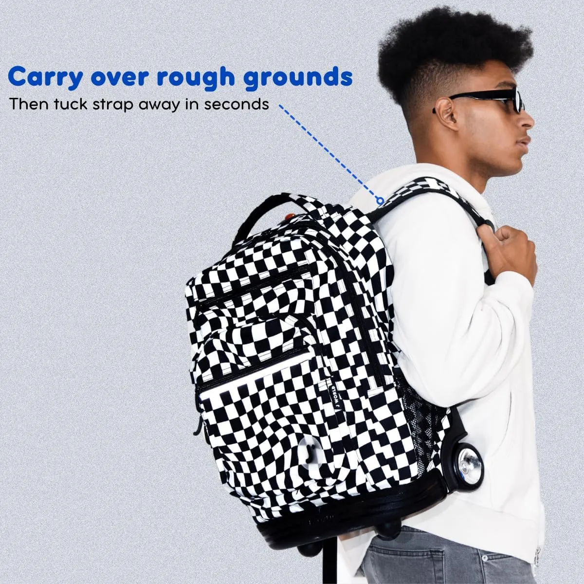 J World New York Sundance Rolling Backpack Girl Boy Roller Bookbag, Tribal, One Size