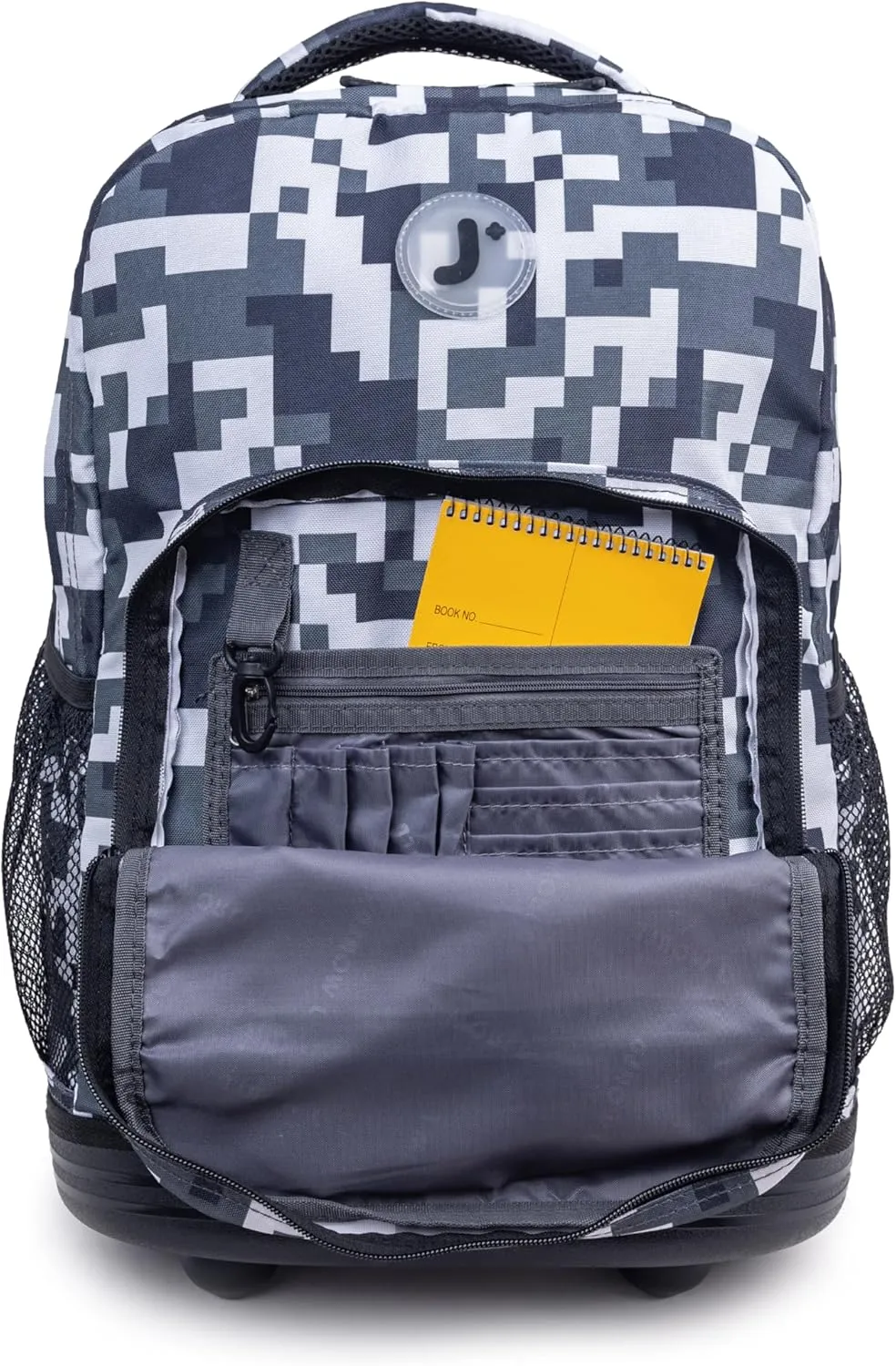 J World New York Sunrise Kids Rolling Backpack for Girls Boys Teen. Roller Bookbag with Wheels, Camo, 18"