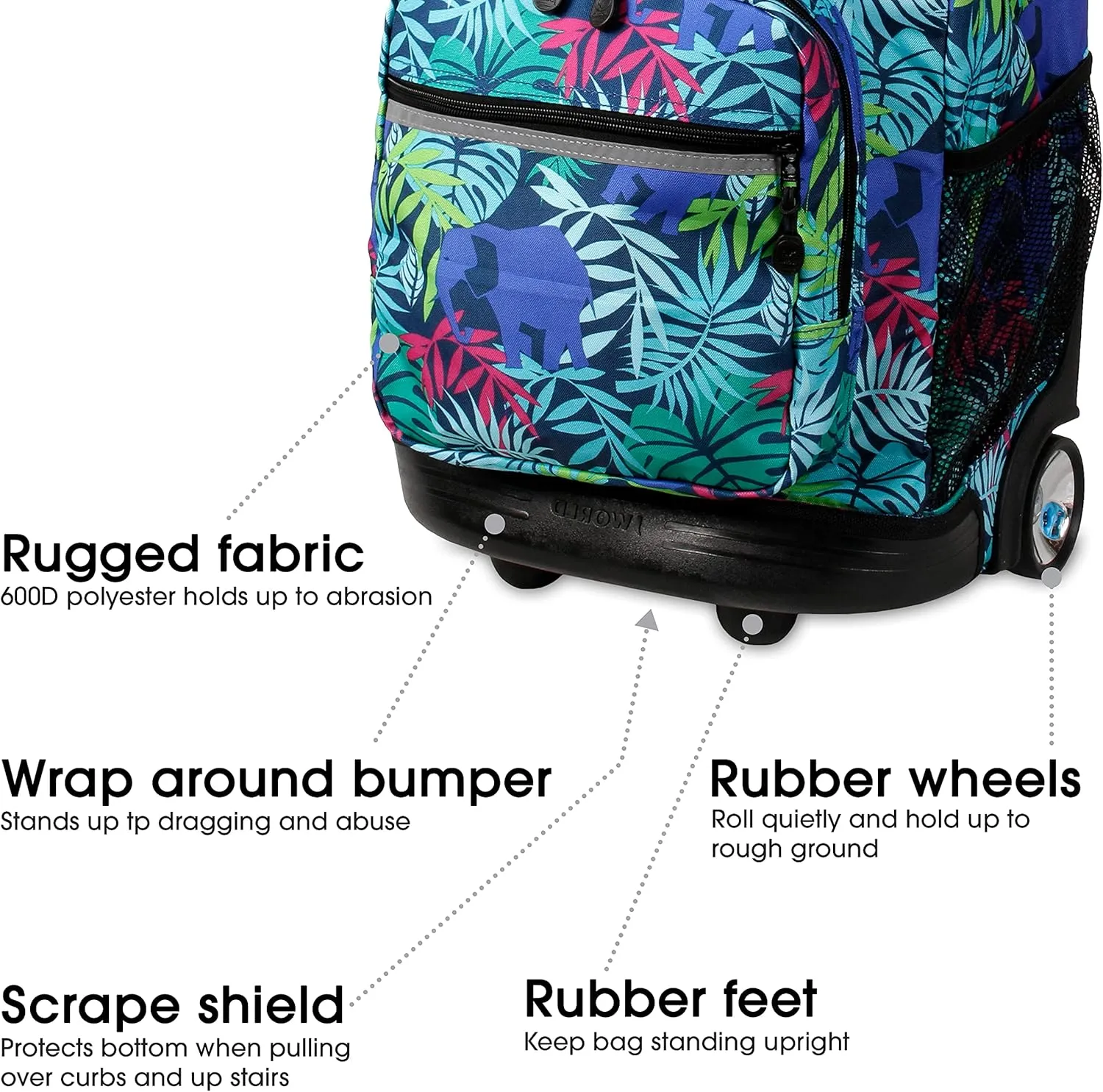 J World New York Sunrise Rolling Backpack Backpack, SAVANNA, 18"