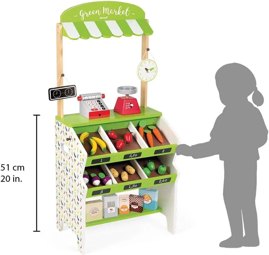 Janod Green Wooden Market Grocery