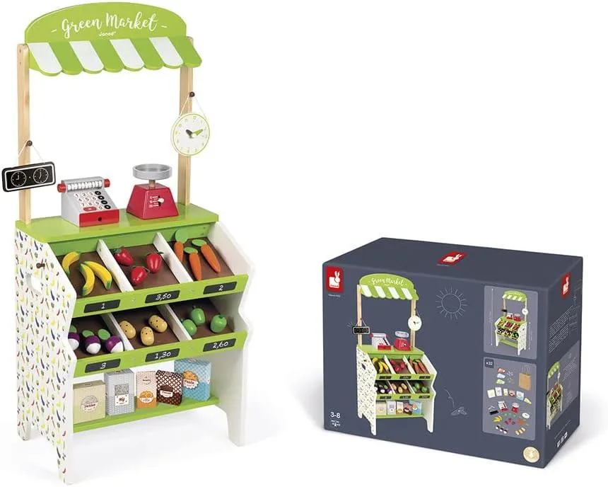 Janod Green Wooden Market Grocery