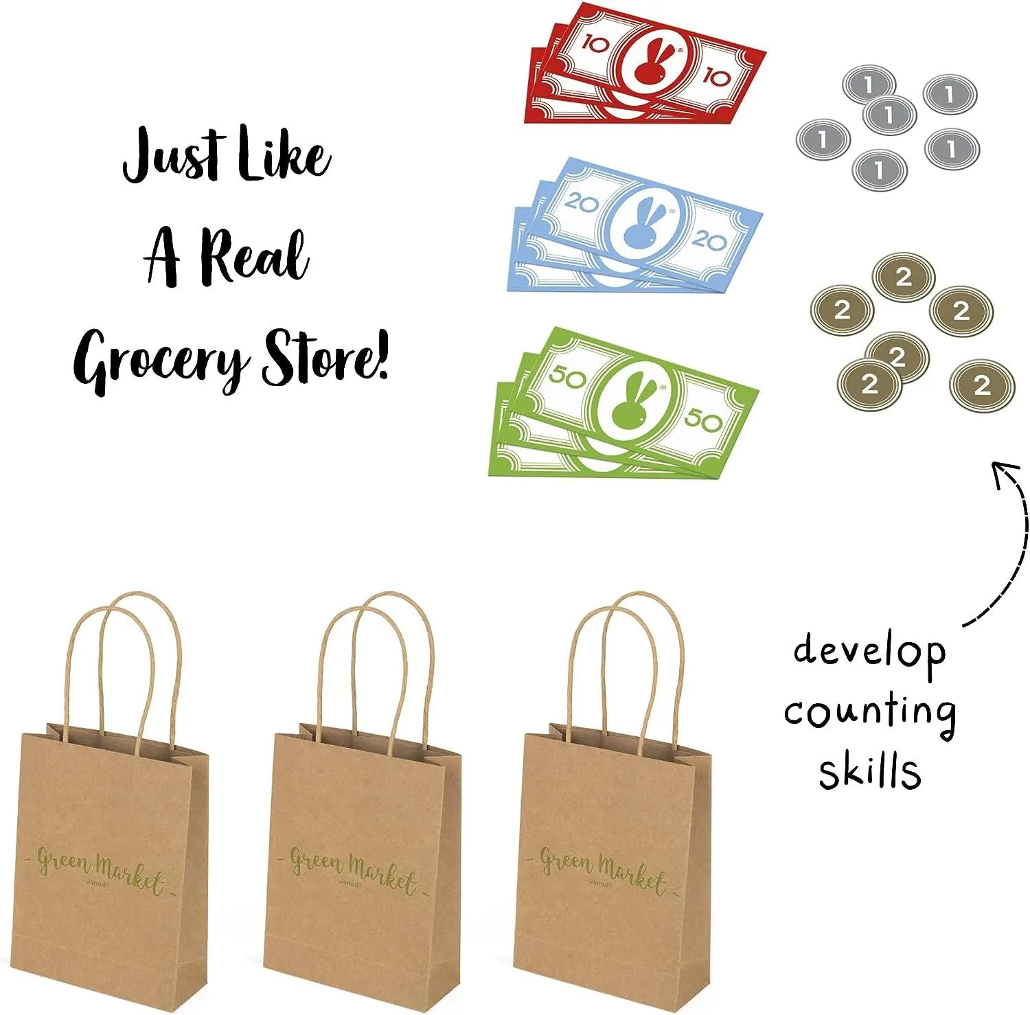 Janod Green Wooden Market Grocery