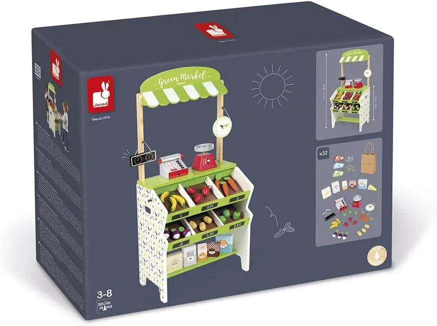 Janod Green Wooden Market Grocery