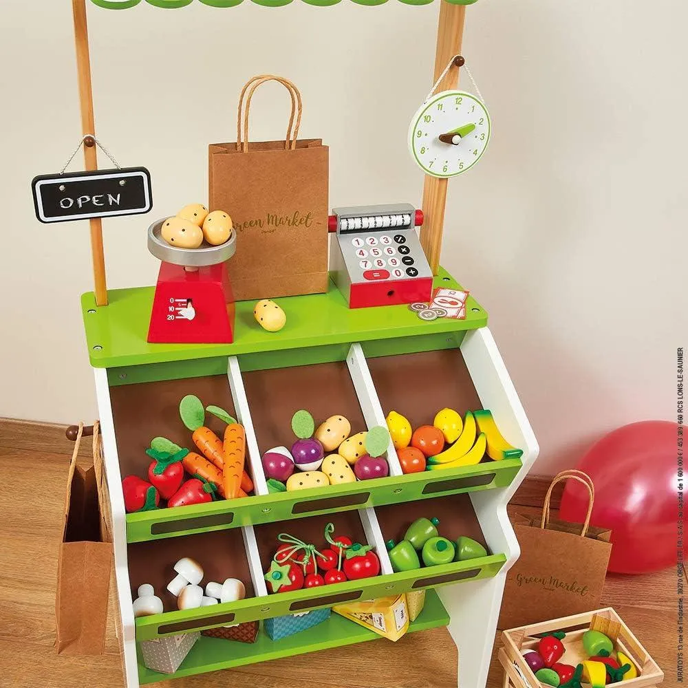 Janod Green Wooden Market Grocery