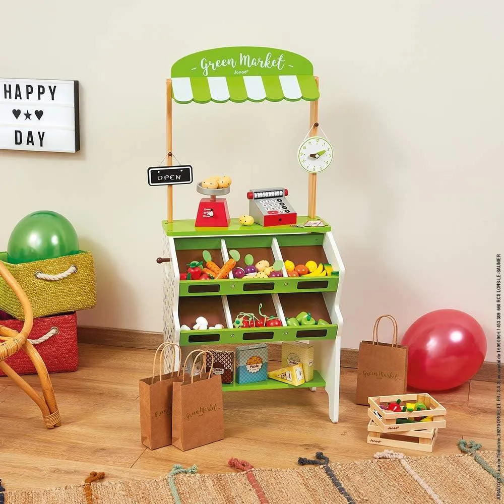 Janod Green Wooden Market Grocery