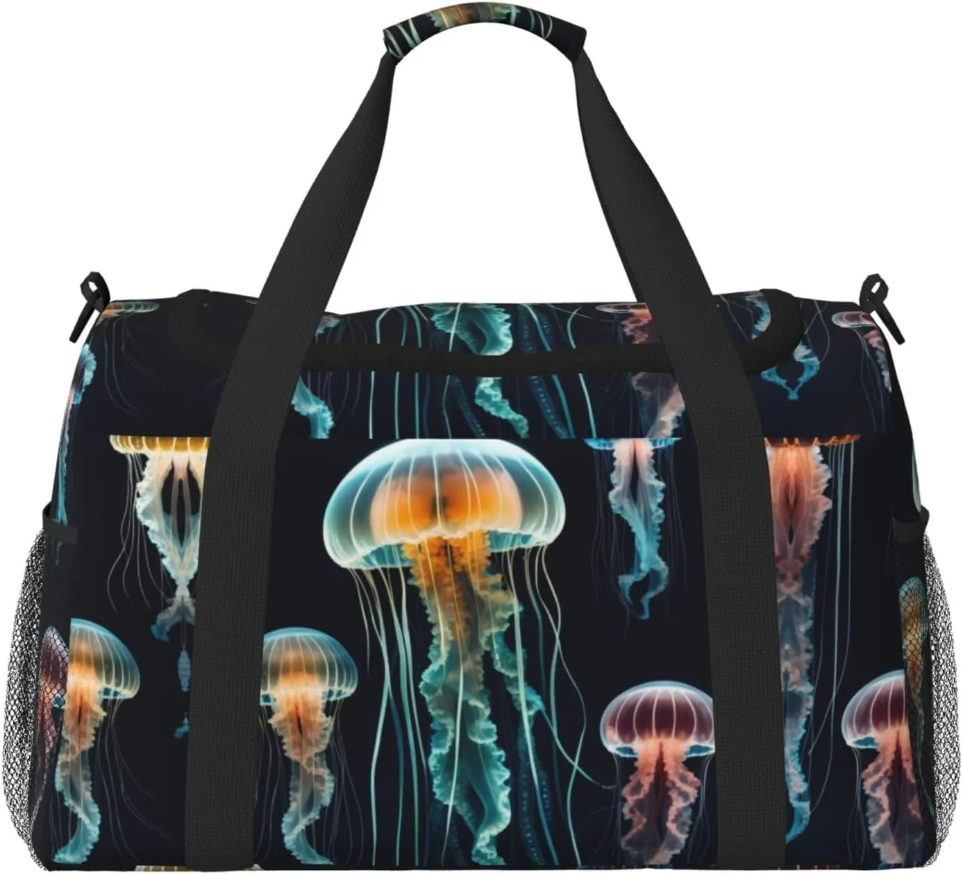 Jellyfish ocean print Weekender Overnight Carry On Bag Gym Luggage Bag Duffel Bag for Travel Women