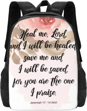 Jeremiah 17：14 Lightweight Packable Backpack Travel Casual Large Capacity Daypack Foldable Backpack For Men Women
