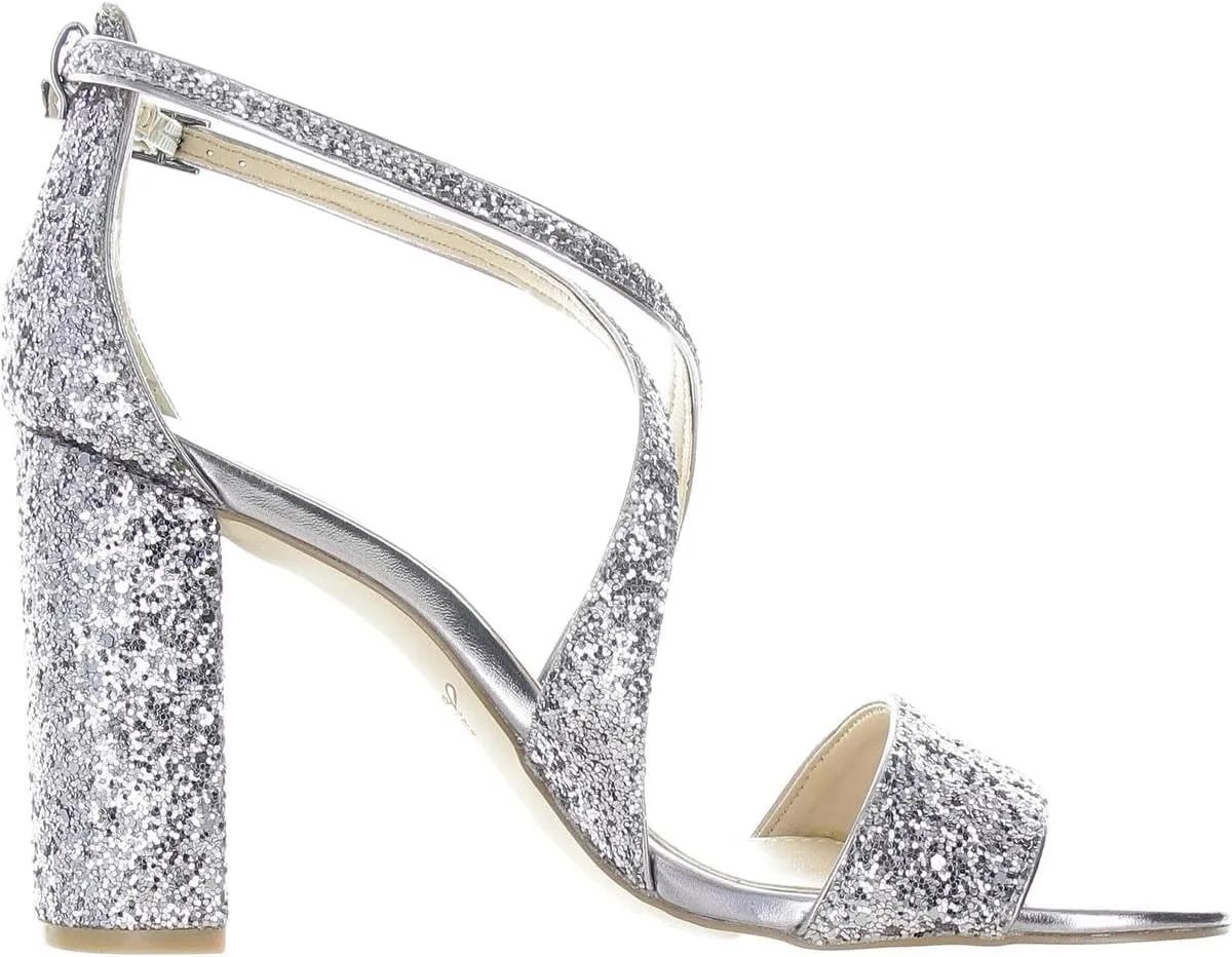 Jewel Badgley Mischka Cook Metallic Glitter Evening Shoe