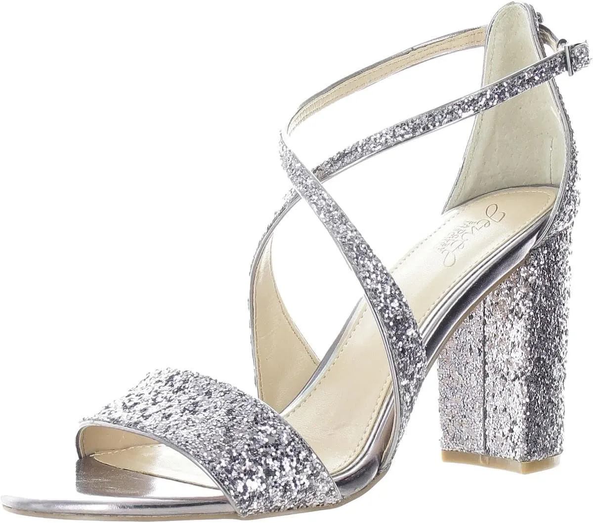 Jewel Badgley Mischka Cook Metallic Glitter Evening Shoe