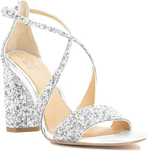 Jewel Badgley Mischka Cook Metallic Glitter Evening Shoe