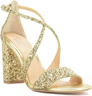 Jewel Badgley Mischka Cook Metallic Glitter Evening Shoe