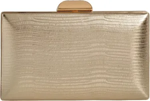 JNB Women's Metallic Material Hard Case Evening Party Clutch