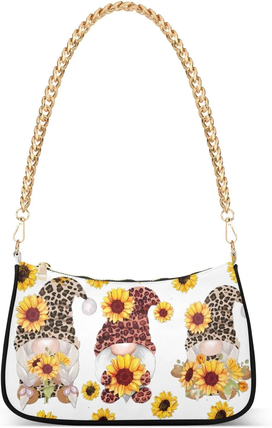 JSTEL Gnome Shoulder Purses for Women,Gnome Shoulder Bag Purse Womens Crescent Crossbody Bag