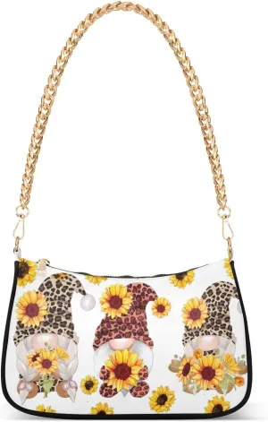 JSTEL Gnome Shoulder Purses for Women,Gnome Shoulder Bag Purse Womens Crescent Crossbody Bag