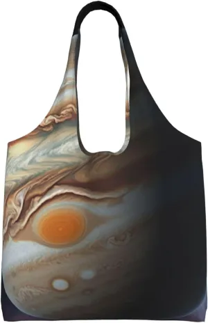 Jupiter Landscape Print Canvas Tote Bag for Women Aesthetic Shopping Bags Shoulder Bag Reusable Grocery Bags