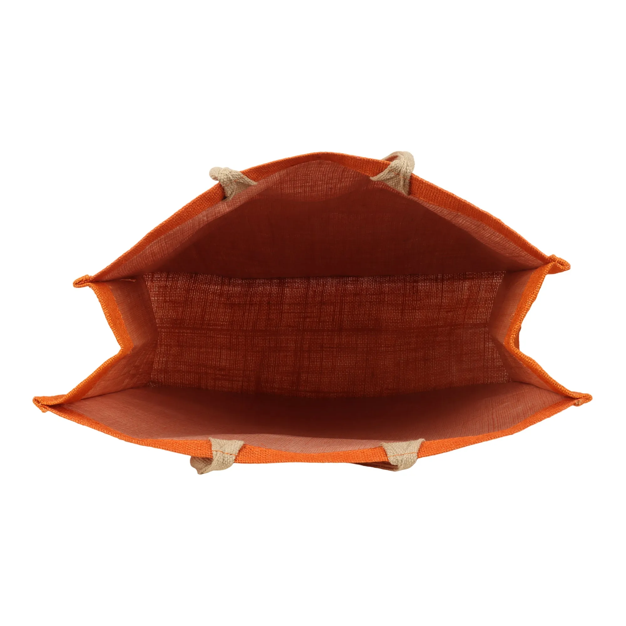 Jute Grocery Shopping Bags for Carry Milk Fruits Vegetable with Reinforced Handles (Pack of 2)