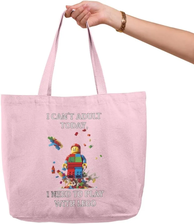Keep Calm and Build It Zippered Tote Bag - Themed Shopping Bag - Art Print Cloth Bag